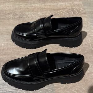 Zara Glossy Black Loafers